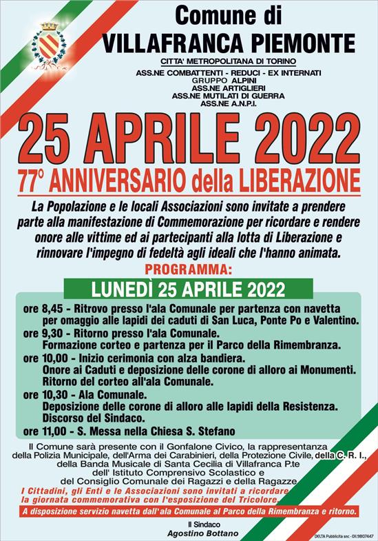 Locandina 25 aprile 2022